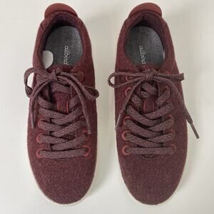 Allbirds‎ Women's Wool Pipers Hazy Burgundy Sz 7 Lace Up Casual Athletic Comfort